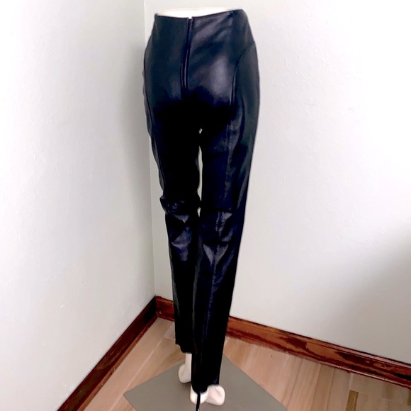 Verducci Black 100% Leather Pants Back Zipper Fully Lined Mint Condition Size 6 - Picture 3 of 8